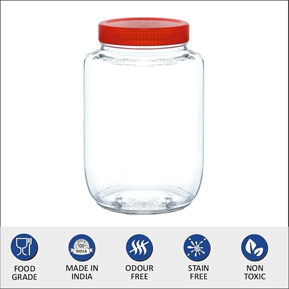 Yera Glass Aahaar Jars Storage Container, 2425 ML | Clear, Durable & Elegant Kitchen Organizer | Multipurpose Airtight Storage Jars Container for Food, Pulses, Spices, Cookies, Snacks | (Bulk Pack).