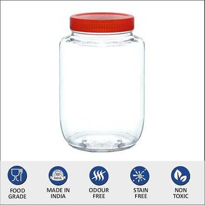 Yera Glass Aahaar Jars Storage Container, 2425 ML | Clear, Durable & Elegant Kitchen Organizer | Multipurpose Airtight Storage Jars Container for Food, Pulses, Spices, Cookies, Snacks | (Bulk Pack).