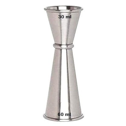 Peg Measurer with Ring | Stainless Steel Double Side Cocktail Jigger | Bar Peg Measuring Cup 30 60 ml | Peg Measure for Whiskey Rum Vodka Liquor | 60ml Peg Measure Bartender Bar Tool