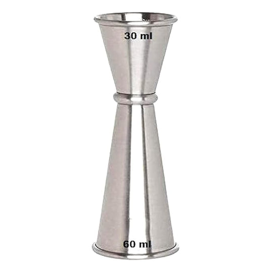 Peg Measurer with Ring | Stainless Steel Double Side Cocktail Jigger | Bar Peg Measuring Cup 30 60 ml | Peg Measure for Whiskey Rum Vodka Liquor | 60ml Peg Measure Bartender Bar Tool