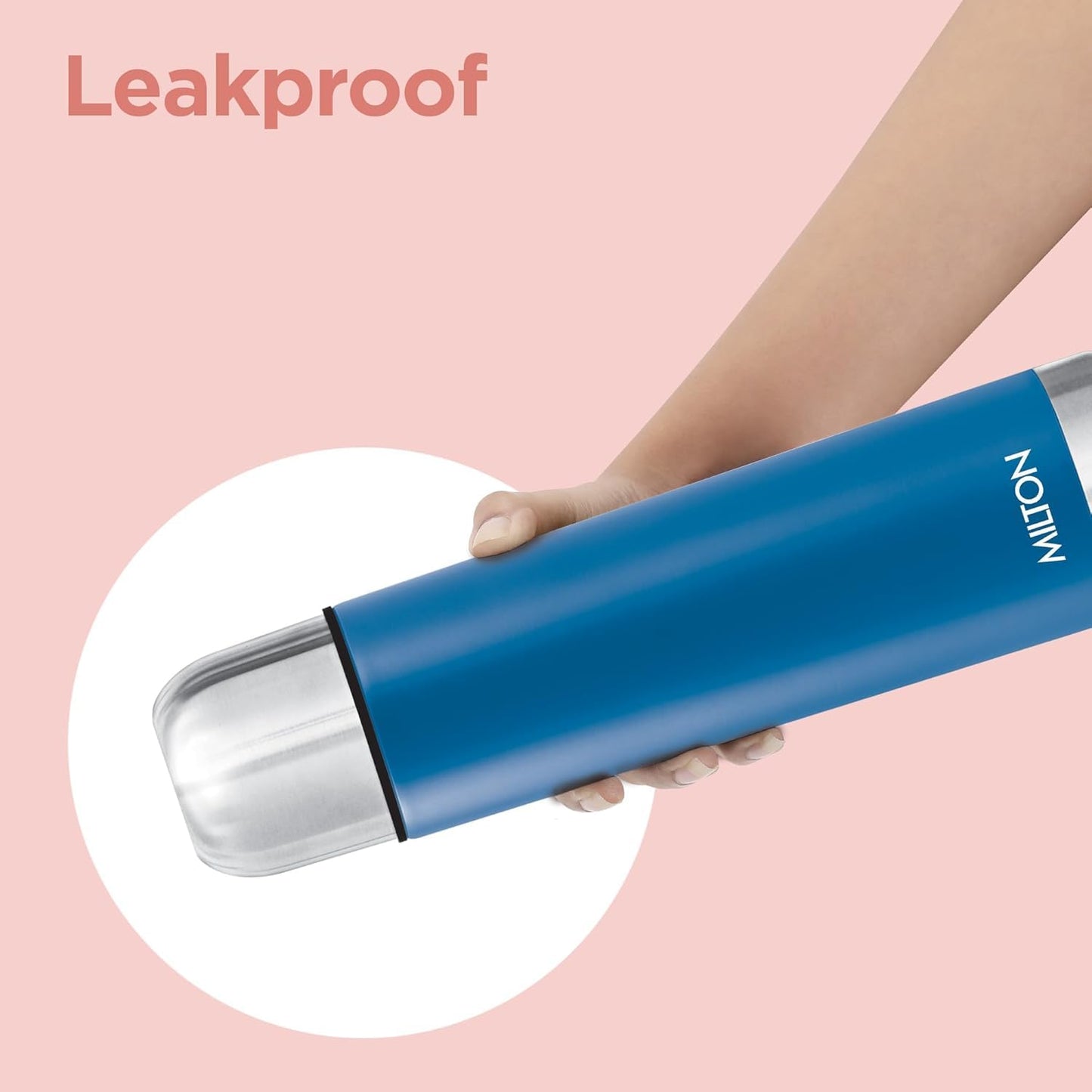 Milton Eco-Flip 500 Thermosteel Water Bottle 500ml, 24 Hr Hot and Cold I Leak Proof Lid, ISI Certified I Vacuum Insulated I for Office, Gym, School I Silver