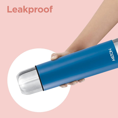 Milton Eco-Flip 500 Thermosteel Water Bottle 500ml, 24 Hr Hot and Cold I Leak Proof Lid, ISI Certified I Vacuum Insulated I for Office, Gym, School I Silver
