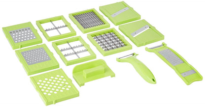KITCHENWARE ARTICLES Plastic 14 in 1 Greater Slicer Dicer (Green)