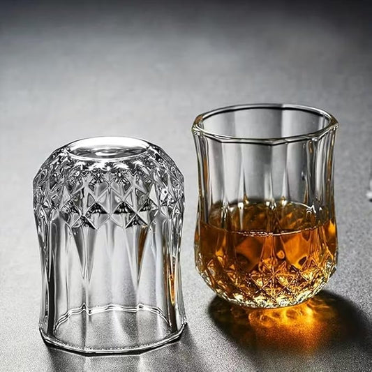 Crystal Whiskey Glasses  – 200 ml Premium Bar Glasses for Bourbon, Whisky, Scotch, Cocktails & Cognac | Elegant Old Fashioned Crystal Tumblers for Home Bar & Gifting