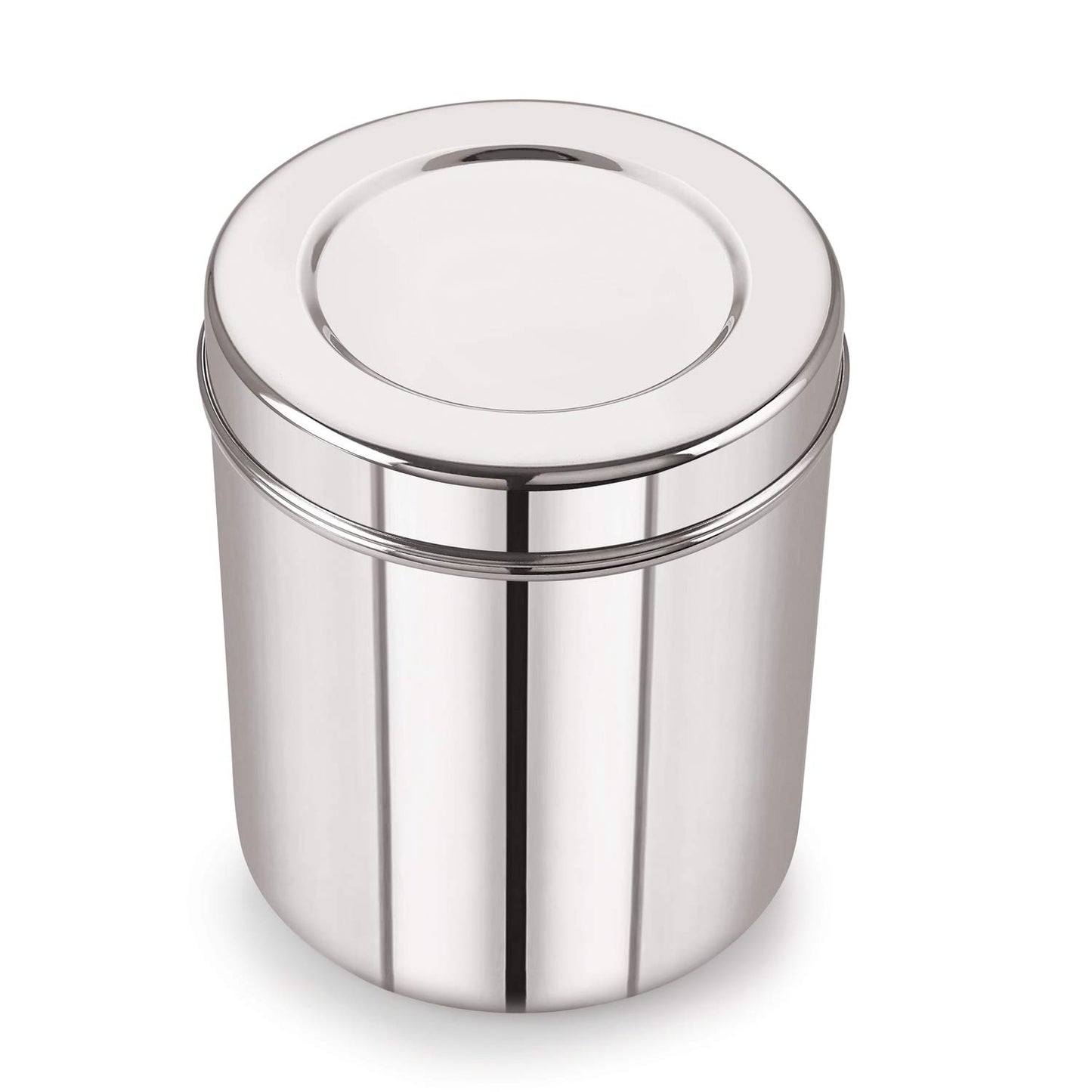 Stainless Steel Silver 22 Gauge Deep Dabba , Durable and Spacious Food Storage Container, Ideal for Storing Grains, Snacks, Leftovers, Perfect for Bulk Storage, Easy to Clean.
