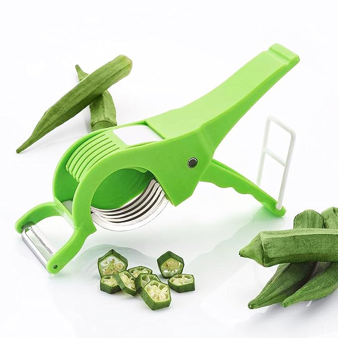 2 in 1 Vegetable and Fruit Multi Cutter, Peeler, Slicer Easy Slicing Sharp Stainless Steel 5 Blade Multifunctional Kitchen Tool (Pack of 1)