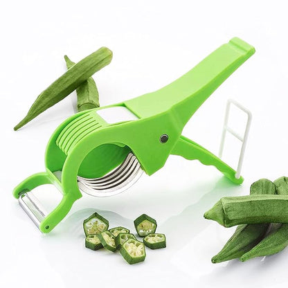 2 in 1 Vegetable and Fruit Multi Cutter, Peeler, Slicer Easy Slicing Sharp Stainless Steel 5 Blade Multifunctional Kitchen Tool (Pack of 1)