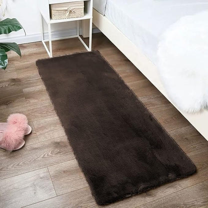 Home Rabbit Fur Soild Runner Super Soft, Anti-Slip, Washable, Rectangle, for Livingroom Rug, in Bedroom Bedside Runner/soft/very soft