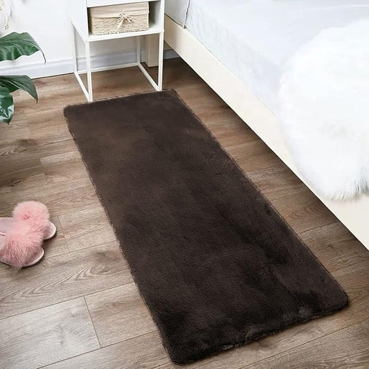 Home Rabbit Fur Soild Runner Super Soft, Anti-Slip, Washable, Rectangle, for Livingroom Rug, in Bedroom Bedside Runner/soft/very soft