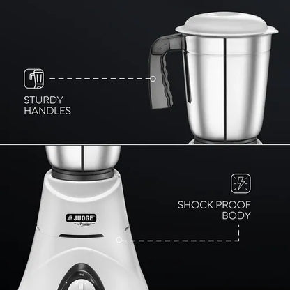 Judge by Prestige 500 Watts Comet Mixer Grinder with 3 Stainless Steel Jars| 3 Efficient Stainless Steel blades| Overload Protector| 2 Years warranty