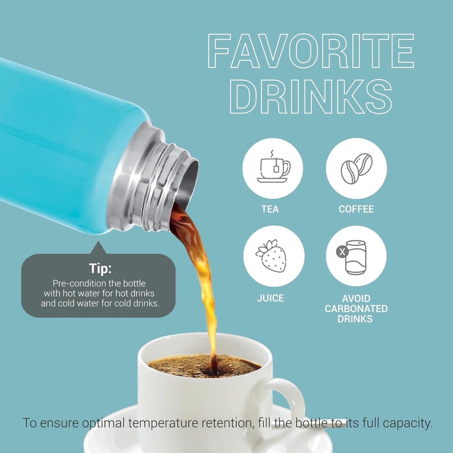 Milton Elfin 300 Thermosteel Water Bottle 300 ml, 24 Hr Hot and Cold I Leak Proof Lid, ISI Certified I Vacuum Insulated I for Office, Gym, School I Light Blue