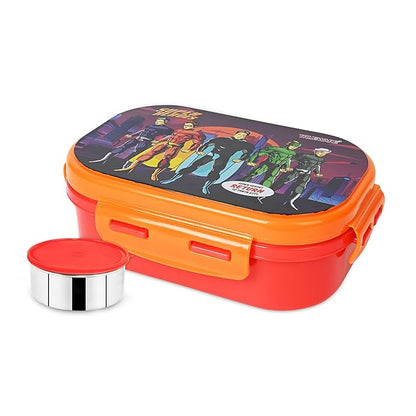 Trueware Byte Steel Lee Pu Insulated Hot Lunch Box 600ML Big Container & 150 ML Container | BPA Free | Food Grade | Keep Food hot for Long Hours | Perfect for School | FDA Certified