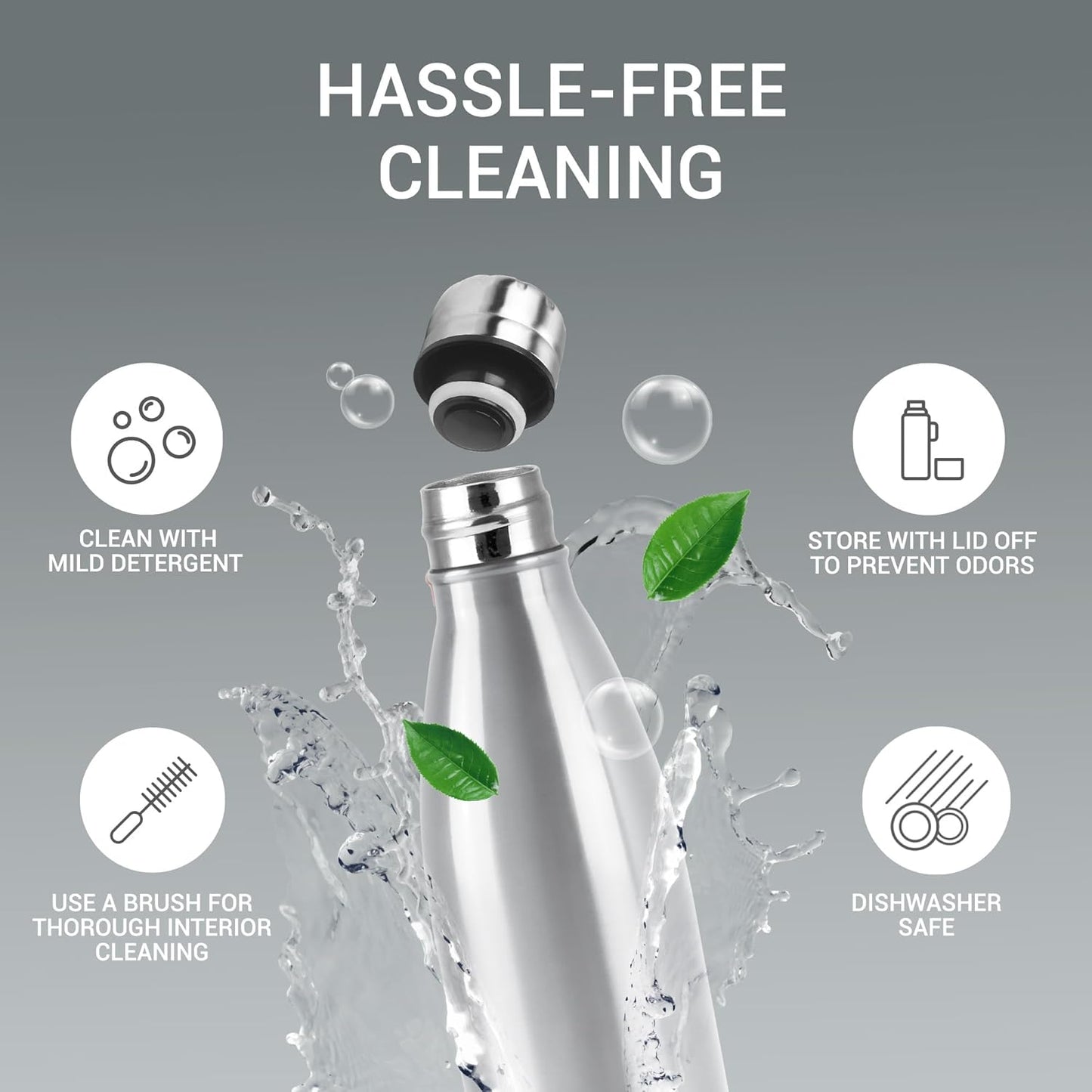 Milton Duo DLX 1000 Thermosteel Water Bottle 1 LTR, 24 Hr Hot and Cold I Leak Proof Lid, ISI Certified I Vacuum Insulated I for Office, Gym, School I Silver