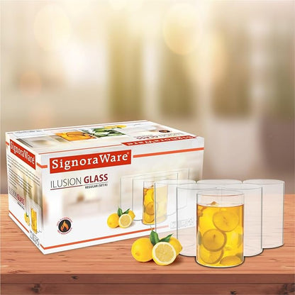 ilusion Borosilicate Glass Big, 350 ml. BOROSILICATE GLASS Set of 6 Pcs.