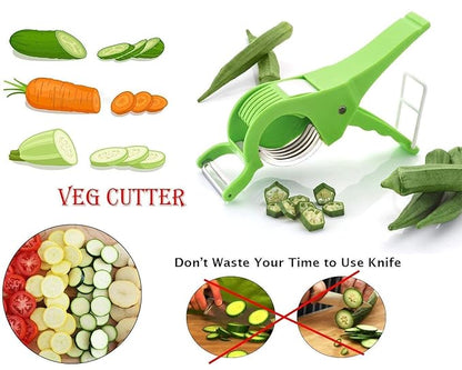 2 in 1 Vegetable and Fruit Multi Cutter, Peeler, Slicer Easy Slicing Sharp Stainless Steel 5 Blade Multifunctional Kitchen Tool (Pack of 1)