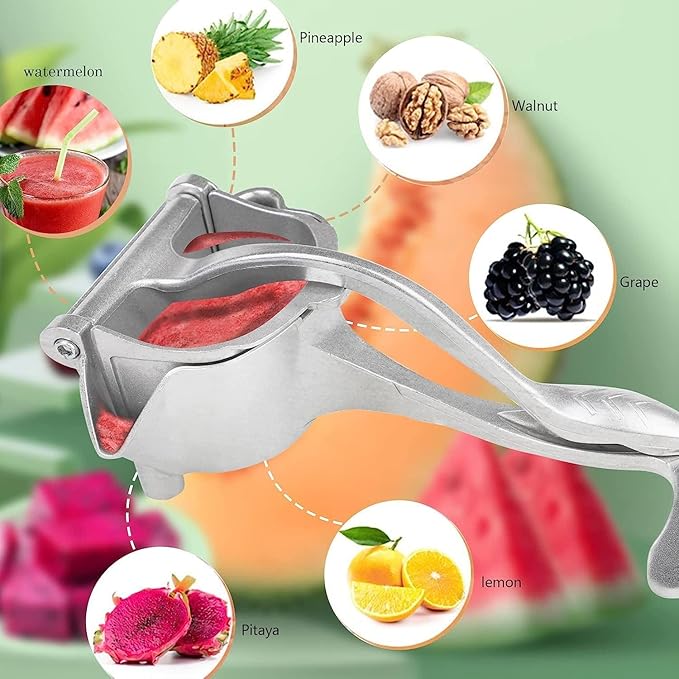 Aluminum Hand Press Juicer Manual Citrus & Fruit Juicer for Kitchen Use Sturdy Metal Juicer for Home, Kitchen & Bar Easy-to Use Manual Machine (Silver)