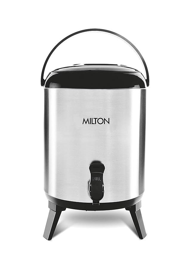 Milton Stellar 8 Thermosteel Water Jug, 7.6 litres, Silver | PU Insulated | Hot & Cold | Sturdy Base | Hygienic | Odour Free