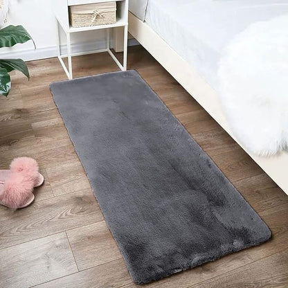 Home Rabbit Fur Soild Runner Super Soft, Anti-Slip, Washable, Rectangle, for Livingroom Rug, in Bedroom Bedside Runner/soft/very soft