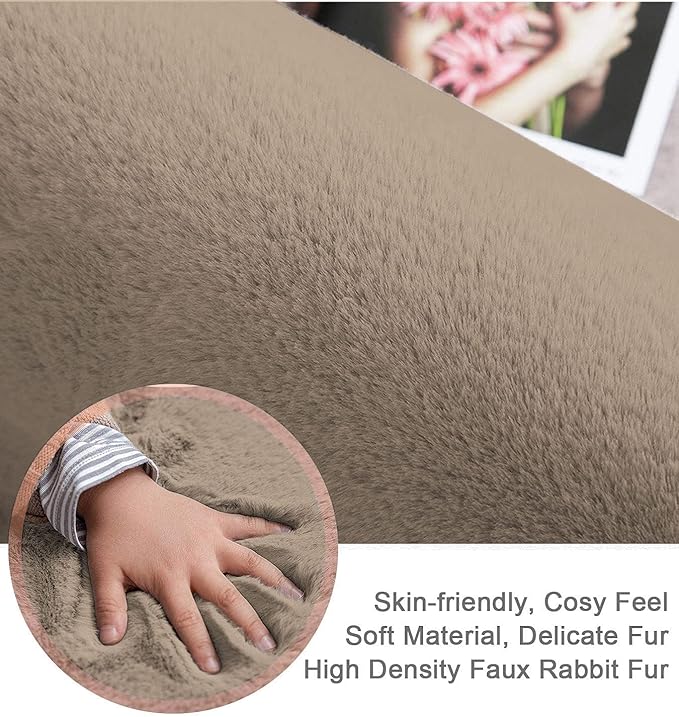 Home Rabbit Fur Soild Runner Super Soft, Anti-Slip, Washable, Rectangle, for Livingroom Rug, in Bedroom Bedside Runner/soft/very soft
