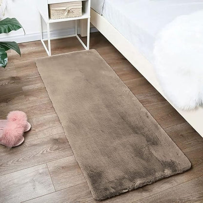 Home Rabbit Fur Soild Runner Super Soft, Anti-Slip, Washable, Rectangle, for Livingroom Rug, in Bedroom Bedside Runner/soft/very soft