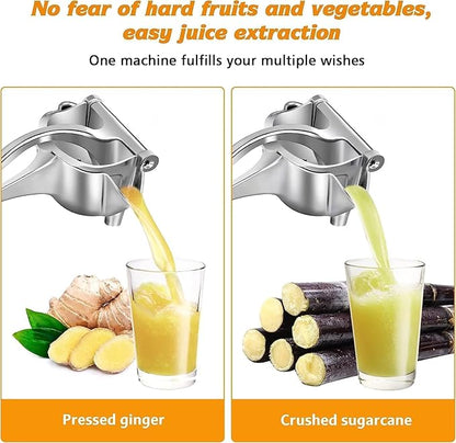 Aluminum Hand Press Juicer Manual Citrus & Fruit Juicer for Kitchen Use Sturdy Metal Juicer for Home, Kitchen & Bar Easy-to Use Manual Machine (Silver)