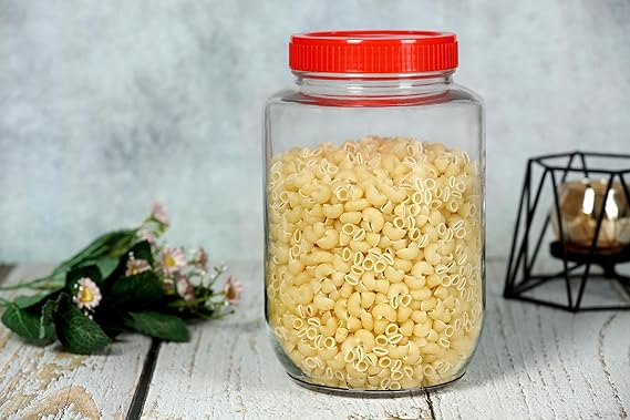 Yera Glass Aahaar Jars Storage Container, 2425 ML | Clear, Durable & Elegant Kitchen Organizer | Multipurpose Airtight Storage Jars Container for Food, Pulses, Spices, Cookies, Snacks | (Bulk Pack).