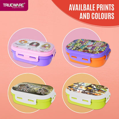 Trueware Byte Steel Lee Pu Insulated Hot Lunch Box 600ML Big Container & 150 ML Container | BPA Free | Food Grade | Keep Food hot for Long Hours | Perfect for School | FDA Certified