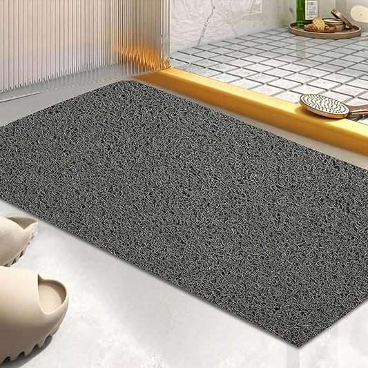 Floor Mat (16x24 Inch) | Noodles Mat for Home Entrance | Rubber Anti-Skid Foot Mat for Bathroom, Office Door | Grey, Gray