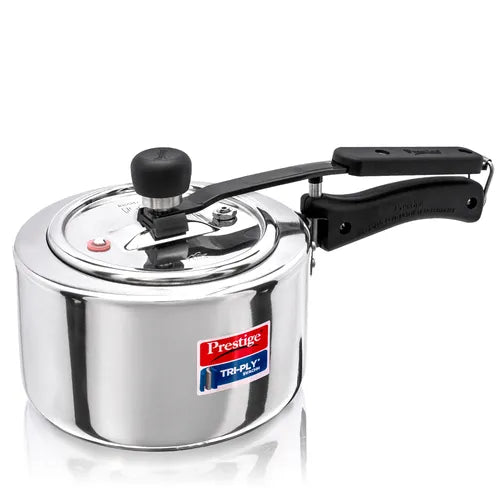 Prestige 2 L Tri-Ply Svachh Inner Lid Pressure Cooker| Gas and Induction Compatible| Spillage Control| Even Heat Distribution| Low Cooking Oil| Faster Cooking| 5 Years Warranty| Silver