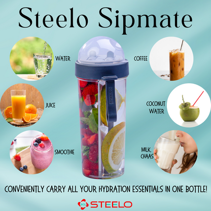 Steelo Sipmate Dual Sipper 2 in 1 Bottle