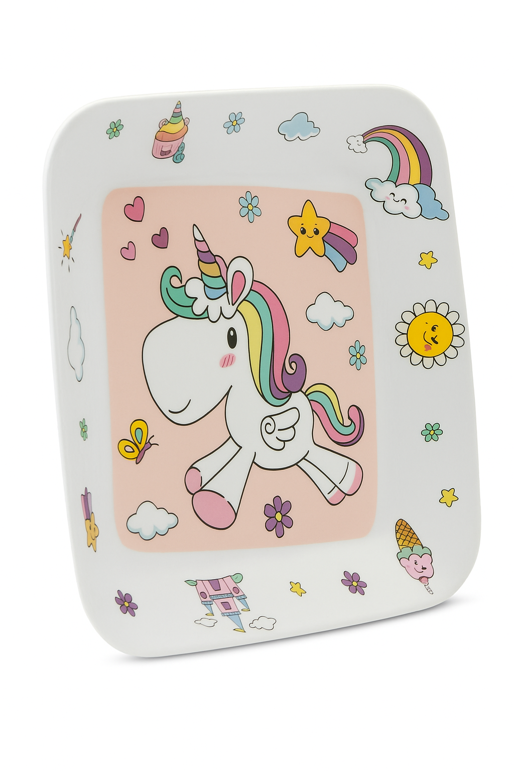 Superware Melamine  Kids Sandwich Plate Set Lightweight Children Dinnerware Safe NonToxic