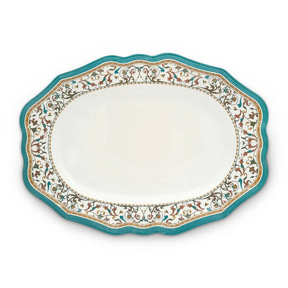 SUPERWARE | Pure Melamine | Dinner Set - GARDENIA AZURE | Set Of 38 Pcs. | Stain Free, Glazed Finish