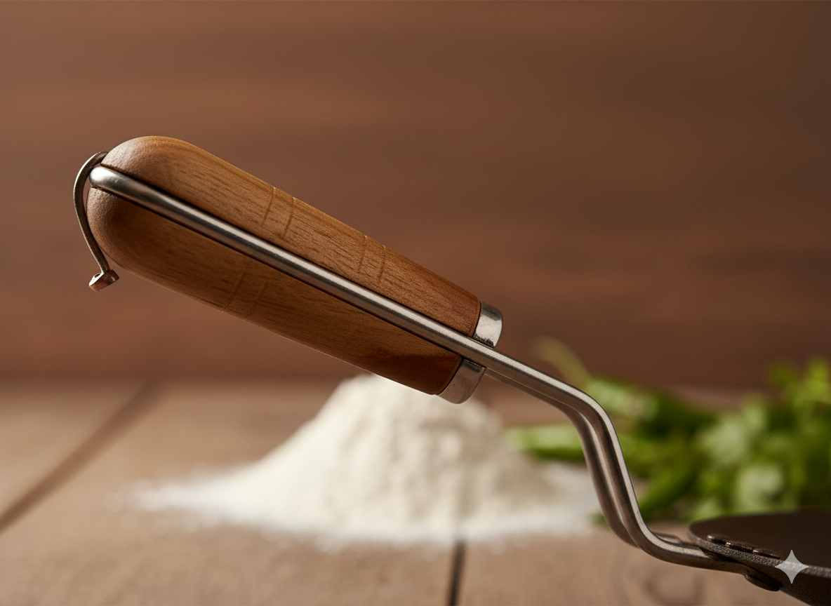 Traditional Iron Tawa for Roti/Chapathi/Paratha/Fulka with Wooden Handle Loha Lokhand Roti Tawa