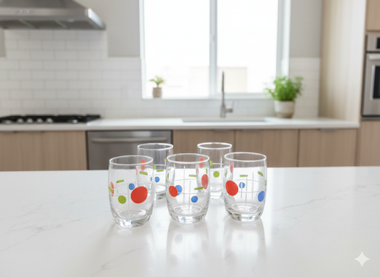 Printed Glass Set of 6 – Stylish, Durable & Everyday Perfect!