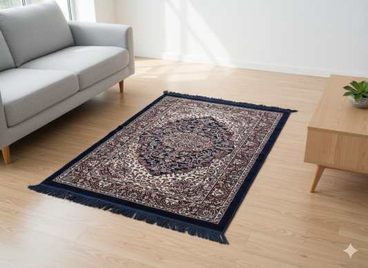 The Majestic Ruby Red/Blue Area Rug (5x3 ft)