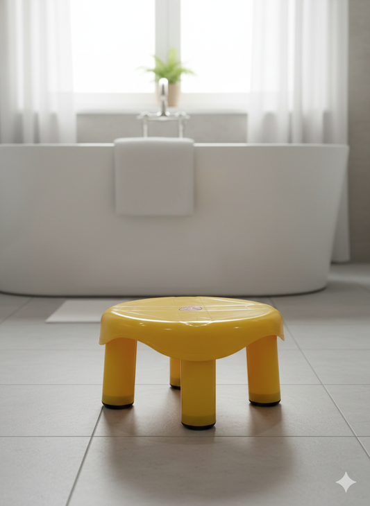 Strong & Stable: Heavy-Duty Plastic Bathroom Stool (Palta)/COLORFUL/RED/YELLOW/PINK/WHITE