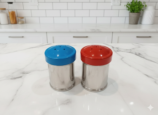 Modern Stainless Steel Salt & Pepper Shaker Set