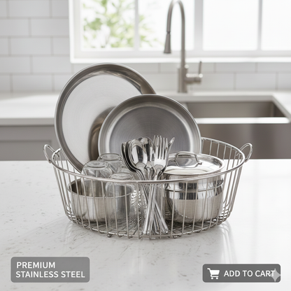 Premium Stainless Steel Utensil Drying Basket (Bartan Tokra)