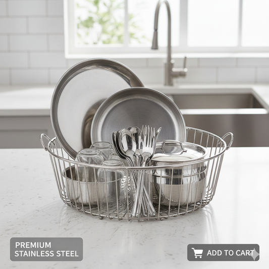 Premium Stainless Steel Utensil Drying Basket (Bartan Tokra)