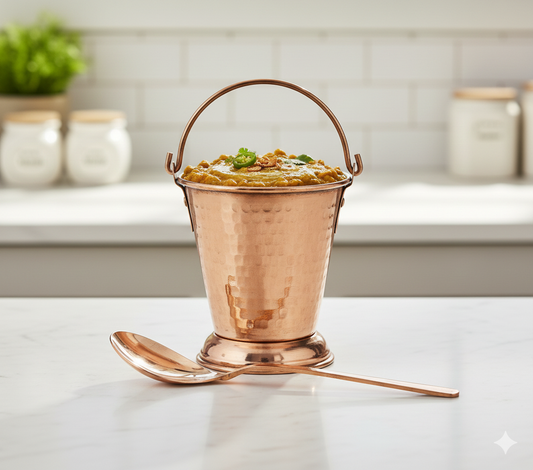 Elegant & Traditional (For Home Decor or Fine Dining) copper/steel/spoon/bucket/serving