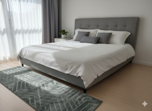 Natural Organic Cotton Bath Mat Rug, , Plush, Soft, Quick-Drying, Moisture-Wicking Rug Bathmat (Grey)