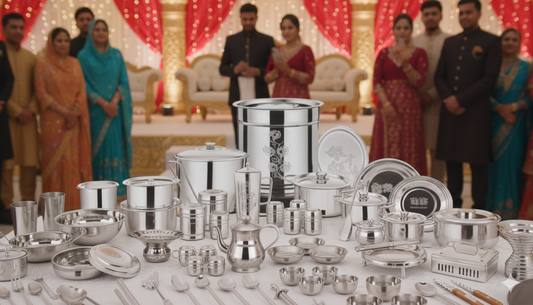 "Dawat-E-Nikah" Kitchen Set: Wedding Stage Presentation 145piece Heavy steel with best quality steel / 40kg approx.