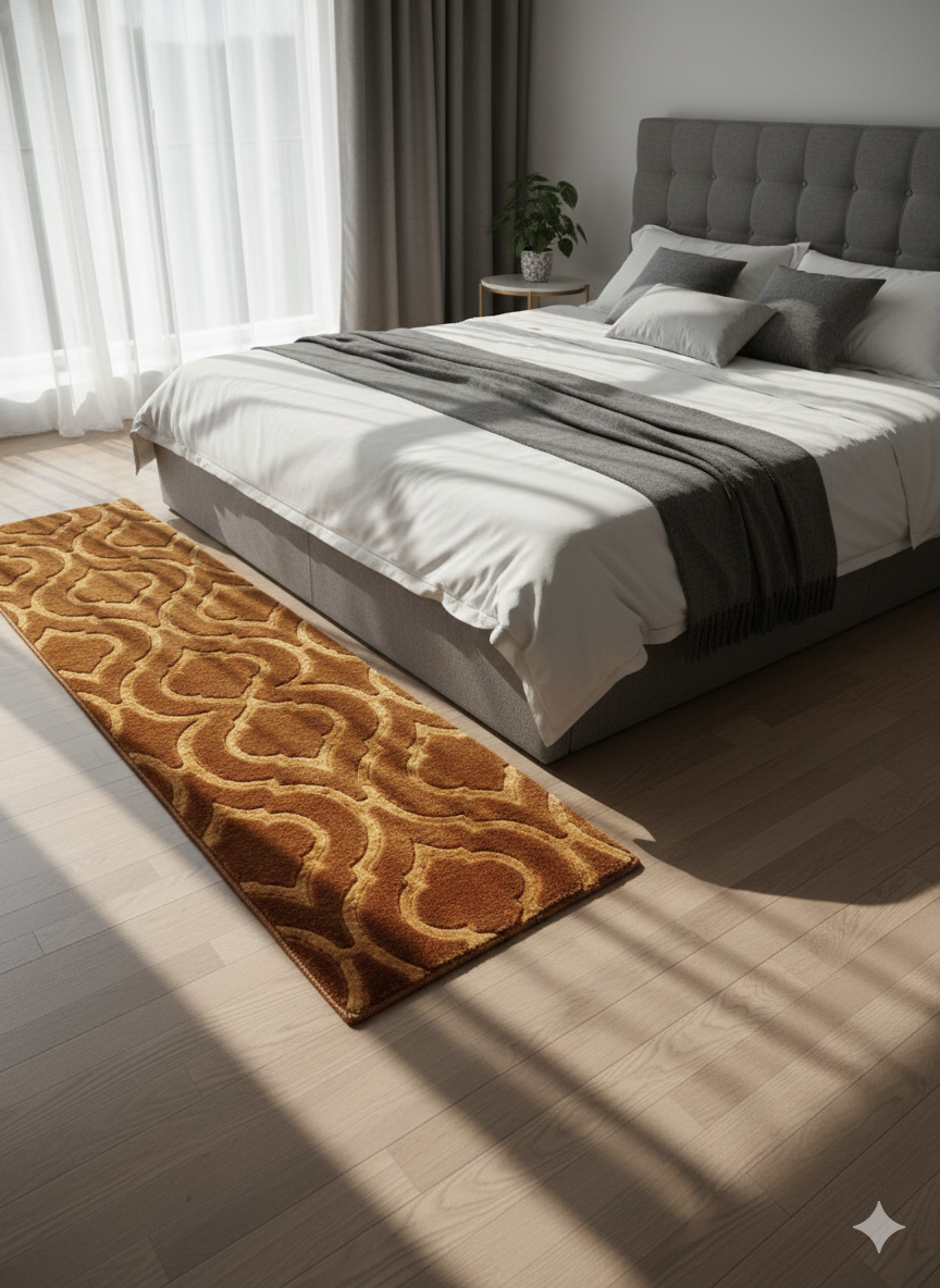 Anti-Skid Microfibre Bed Side Runner for Bedroom | Gentle & Soft Rugs for Living Area & Long Kitchen Runner for Floor
