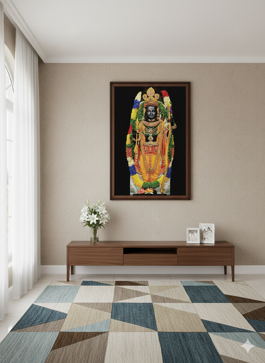 Mesmerizing Stone Work: Grandeur of Ayodhya: Lord Ram Ji Portrait (59 cm x 84cm)