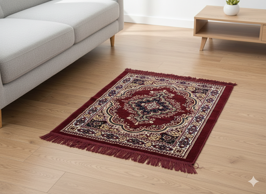 The Majestic Ruby Red/Blue Area Rug (5x3 ft)