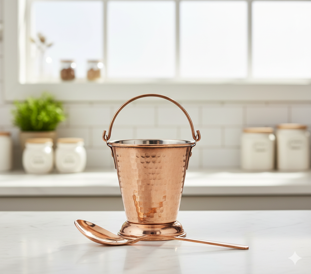 Elegant & Traditional (For Home Decor or Fine Dining) copper/steel/spoon/bucket/serving