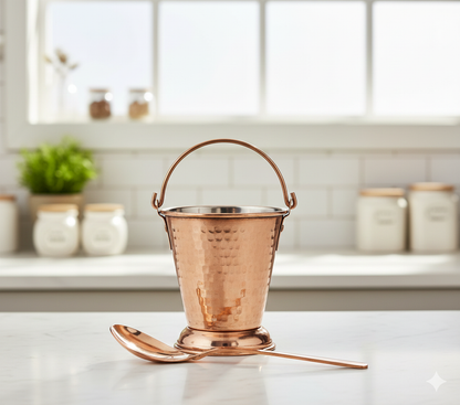 Elegant & Traditional (For Home Decor or Fine Dining) copper/steel/spoon/bucket/serving