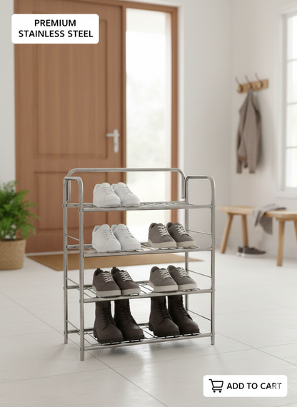 Multipurpose Stainless Steel 4-Shelf Rack (24 x 24 Inches)