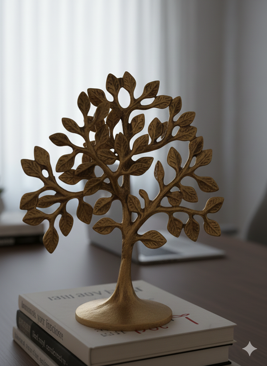 Golden Prosperity: Intricately Designed Brass (Pital) Tree