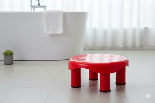 Strong & Stable: Heavy-Duty Plastic Bathroom Stool (Palta)/COLORFUL/RED/YELLOW/PINK/WHITE